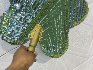 butterfly shaped sequin fan